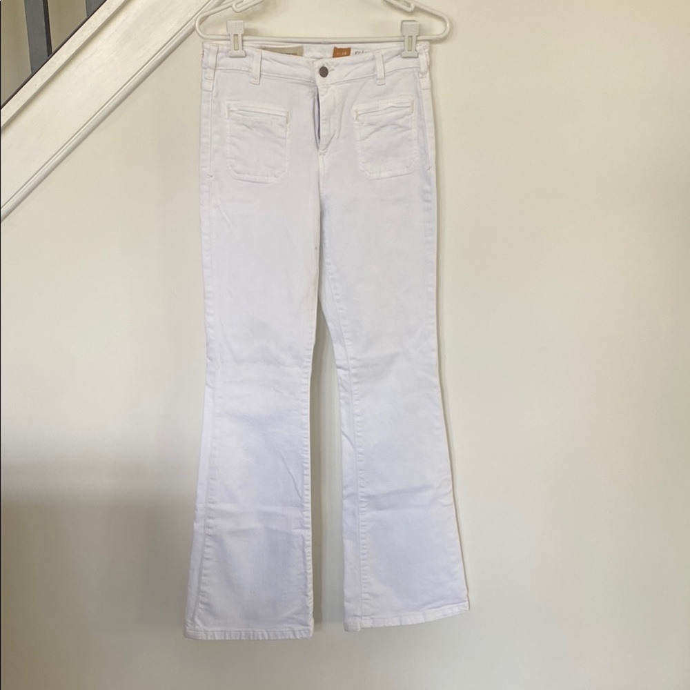 Pilcro White Flare Wide Leg Jeans